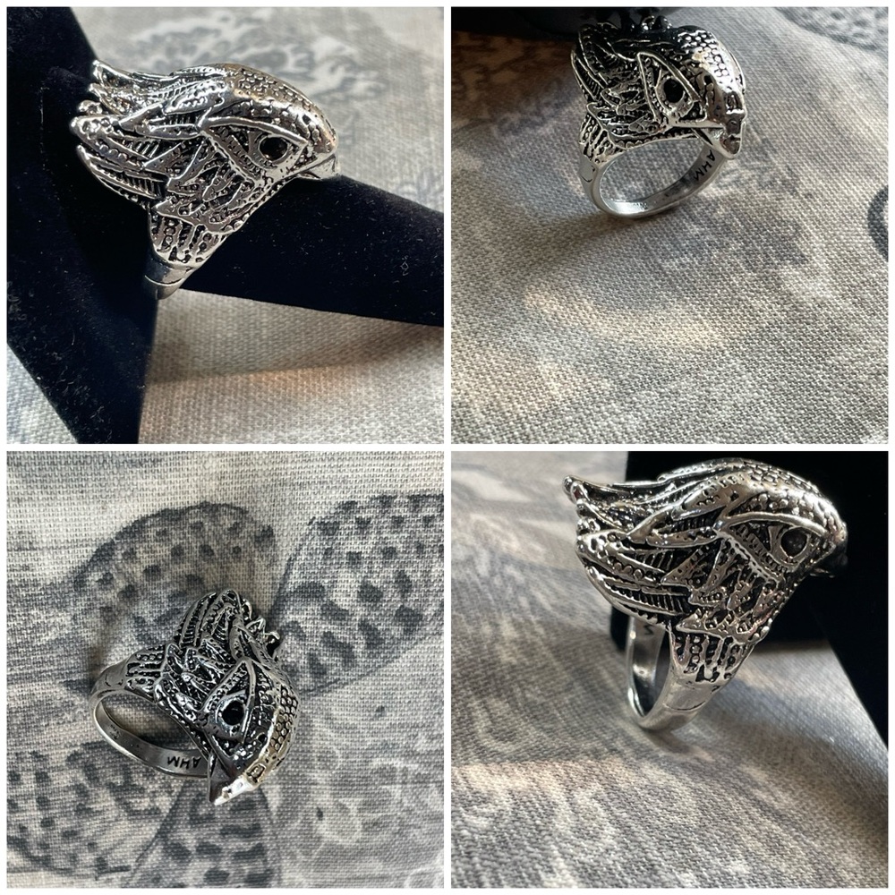Silver Eagle Head Ring
